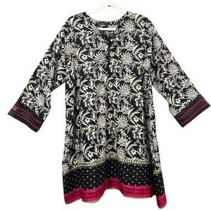 J.Pret black with Gold embroidered Kurti tunic size 14